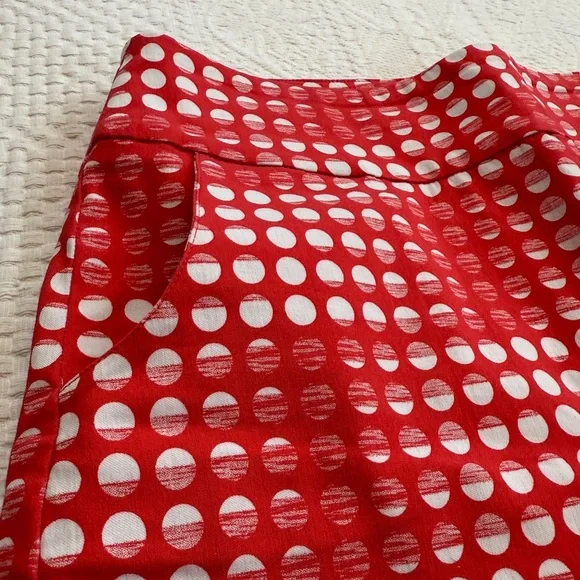 Zac & Rachel Coral White Polka Dot Skort Pockets Stretch 8 Casual Activewear - Picture 4 of 5